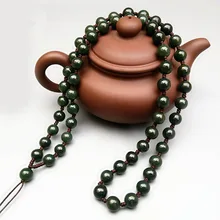 Натуральный Xinjiang Hetian нефритовый шарик ожерелье Sub Jade Подвеска со шнурком 8 мм, круглые бусины веревка производители оптом