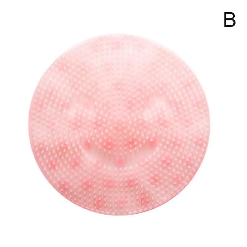 1PCS Shower Silicone Lazy Wash Foot Bath Back Massage Cushion Feet Wash Cleaning Care Brush Foot Massage Mat - Цвет: Pink