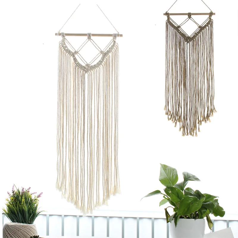 

Hand-woven Tapestry Cotton Rope DIY Finished Product Video Tutorial Northern European-Style Tassels Weaving Wall Hangers Tapestr