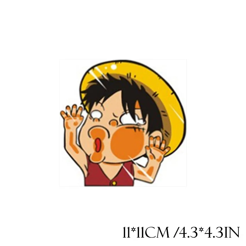 N955S Luffy Наклейки для стайлинга автомобиля Супер Смешные одна деталь аниме изображения коллид стекло 3d Виниловые наклейки на стену двери окна украшения космический плакат - Цвет: N955S Luffy