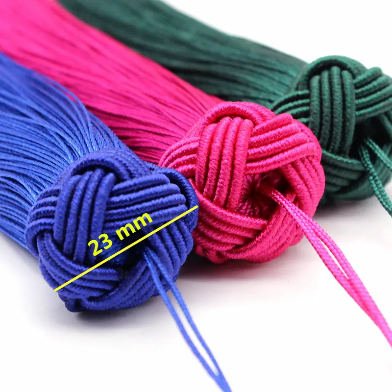 97mm New Short fat pineapple hat tassels Polyester ice silk soft tassel pendants Handmade for Home clothing, decorative tassel