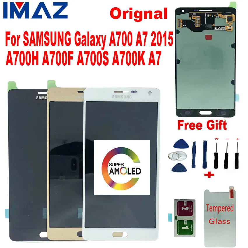 IMAZ 5," AMOLED для Samsung Galaxy A7 A700 ЖК-дисплей с сенсорным экраном дигитайзер в сборе A700H A700F A700S A700K ЖК-дисплей