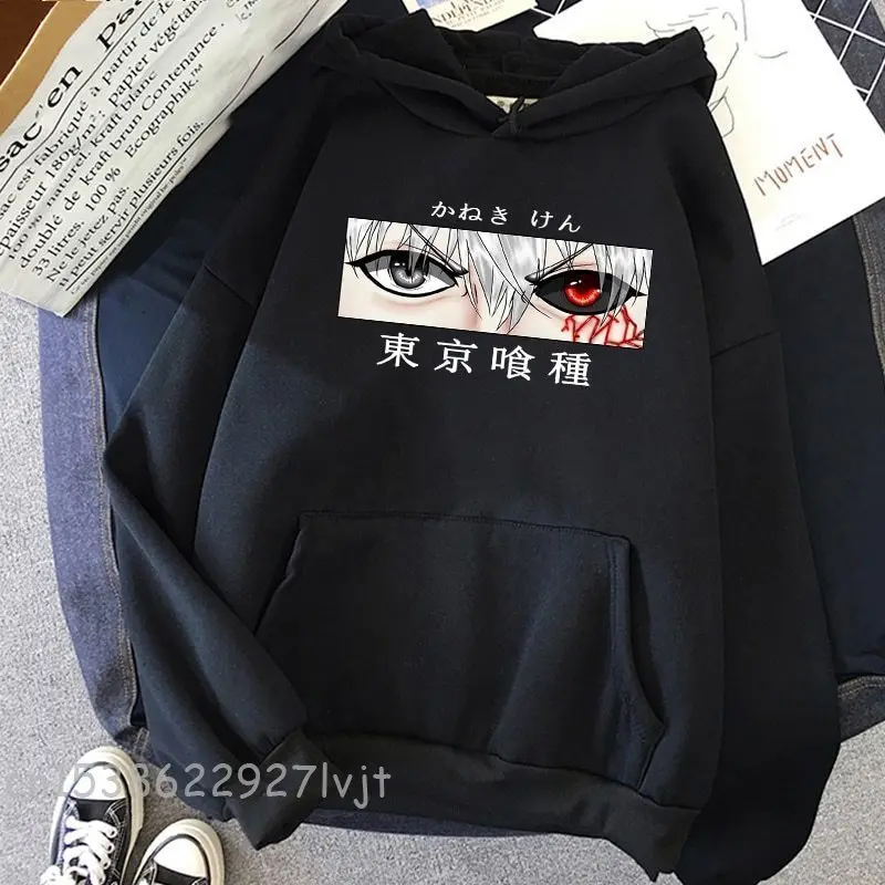 

Anime Hoodie Japanese Kaneki Ken Eyes Print Tokyo Ghoul Comic Winter Clothes Women Sweatshirt Women Teens Harajuku Oversize