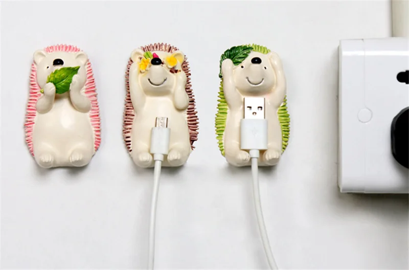 Resin Storage Rack Kawaii Hedgehog Toothbrush Holder Wall Mounted Bathroom Towel Rack Washing Ball Hanger Home Plug Hook toothbrush holder bathroom storage rack wall mounted storage hook