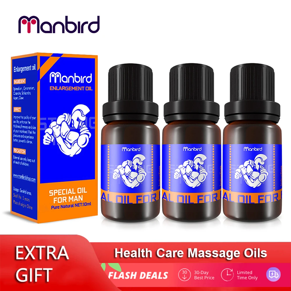 Manbird 10Ml 3Pcs Lubricant Penis Enlargement Oil Increase Growth Man