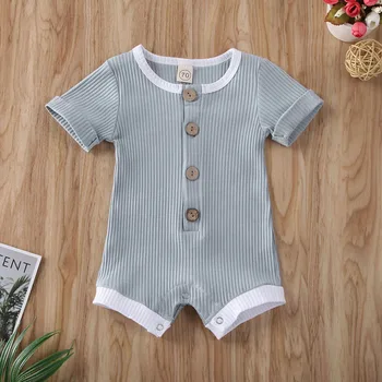 Pudcoco US Stock 0-18M Newborn Baby Boys Girls Clothes Short Sleeve Cotton Jumpsuit Bodysuit Cotton Outfit Summer 5