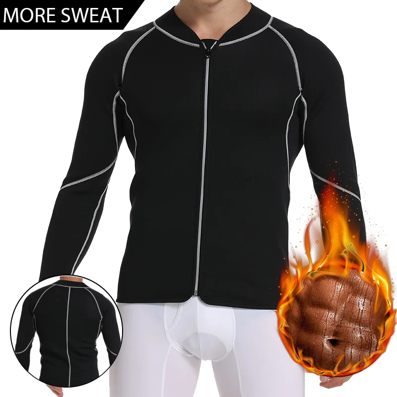 

Men Shapers Sweat Neoprene Weight Loss Sauna Suit Waist Trainer Vest Workout Shirt Body Shaper Fitness Shapewear Long Sleeve