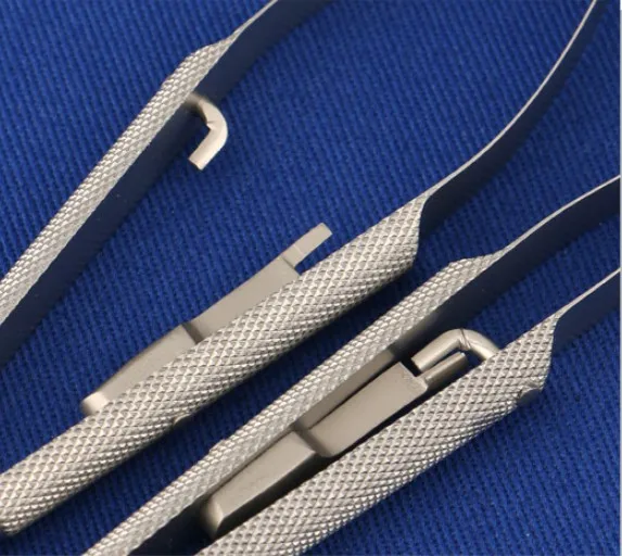 Suporte de Agulha Ferramenta de Cirurgia Instrumento Oftálmico Microscópico Lock-tipo Cirurgia Plástica Cosmética Pálpebra Dupla Incorporação Agulha c 1 Instrumentos p/ pálpebra