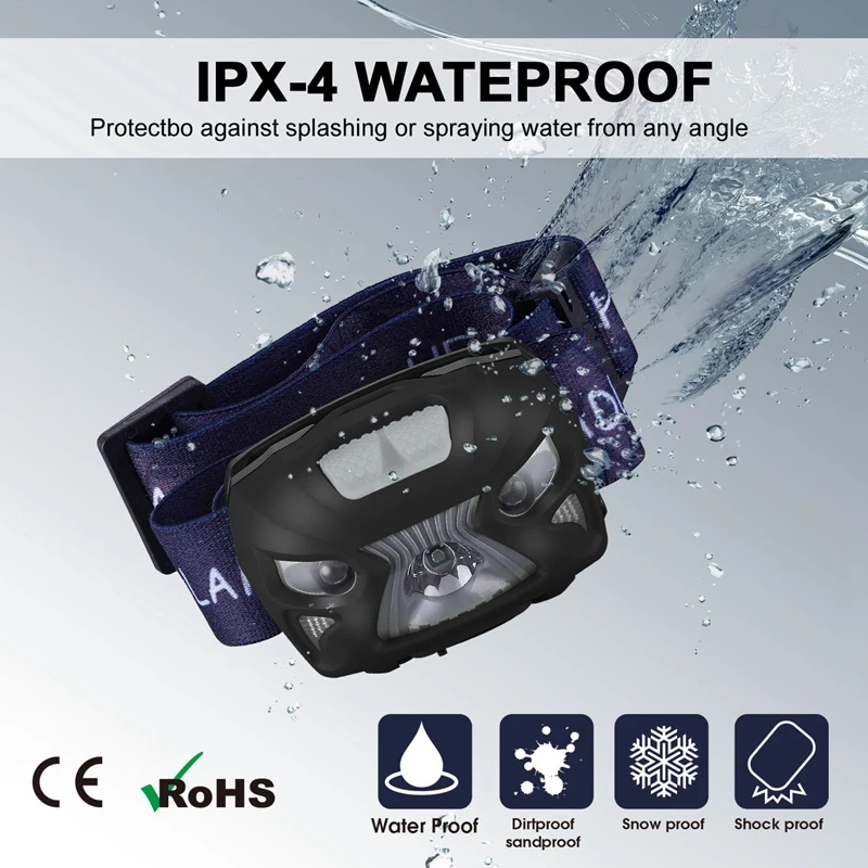 

New USB Rechargeable Sensor Head Torch Light Waterproof LED Headlamp Headlight