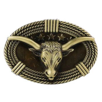 

3D Ox Head Embossed Animal Belt Buckle Engraved Western Cowboys Jeans Buckle