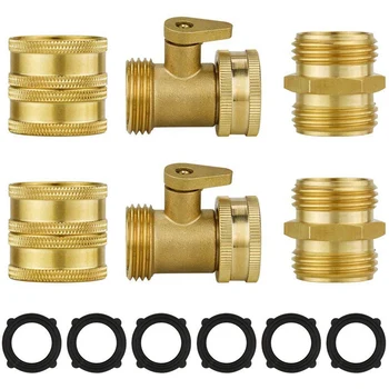 

Hot Brass Garden Hose Connector 2 Pack Male to Male + 2-Pack Female to Female Brass Hose Connectors 3/4 Inch+ 2 Pack Brass G