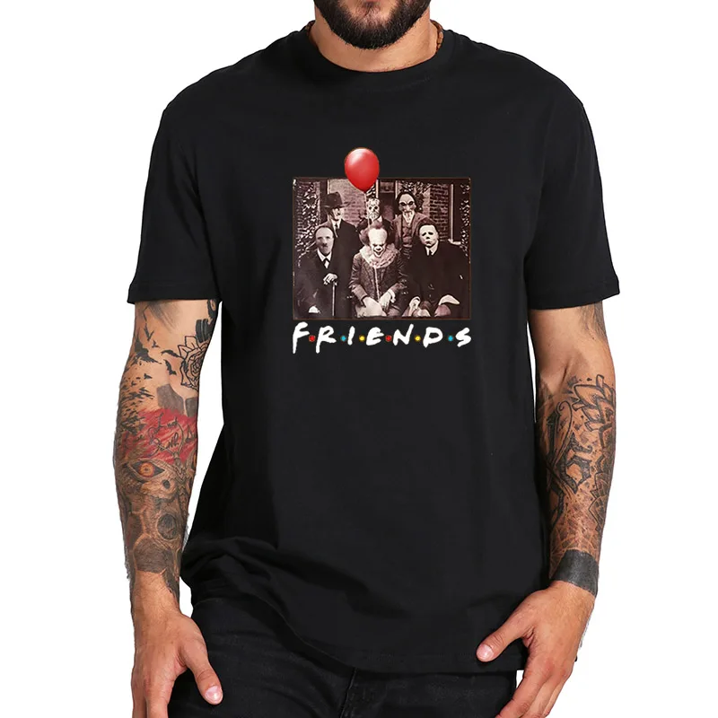 Pennywise Michael Myers Jason Voorhees Horror Tshirt 100% Cotton Halloween Graphic EU Size | Мужская одежда