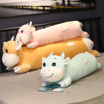 

New Arrival Cute Cattle Pillow Plush Toy Full Filling Stuffed Animal Cattle Plush Toy Stuffed Cushion for Kids Birthday Gifts