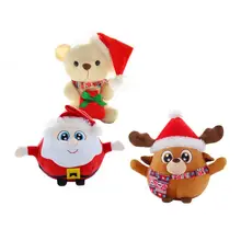 Хлопок Рождественский медведь Санта Лось Музыкальная кукла подвески игрушка Рождественская елка висячие орнамент S для рождественской вечеринки декор детский подарок