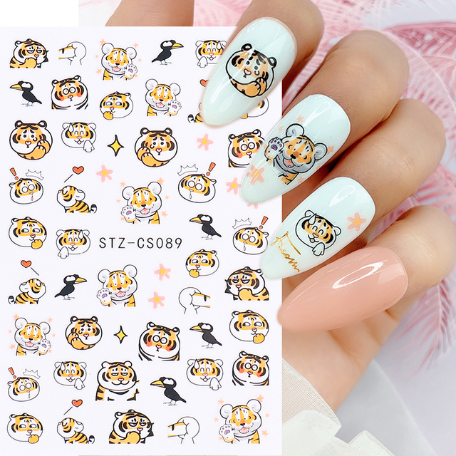 Golden Curve Marble Line Nail Sticker Irregular Swirl Striping Slider Charm Nail Design Gel Polish Decal Manicure LESTZ-CS067