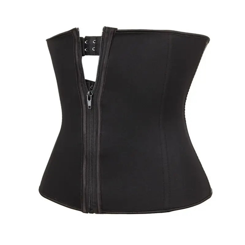Waist Trainer Belt Quick Anti-sweat Zipper Hidden Button Lady Trimmer Slimmer Body Shaper Strap For Sports Black