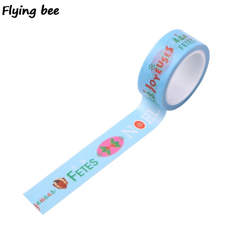 Flyingbee 15 мм X 5 м Санта Клаус васи лента бумага DIY декоративная Рождественская клейкая лента, Канцелярия маскировки Ленточные принадлежности X0478