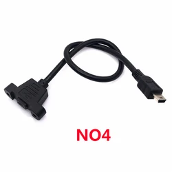 Enhanced USB Panel Mount Extension Cable - Micro USB Male to USB B Female Socket - 0.3m (NO4 MINI)