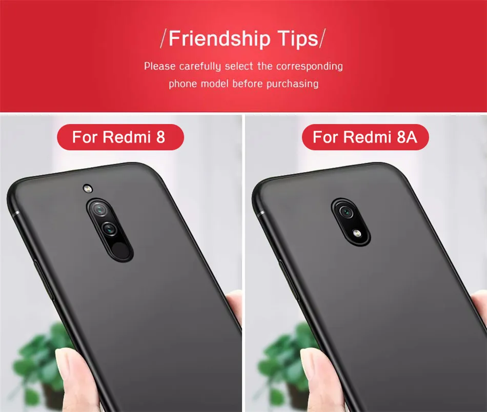 For Xiaomi Redmi 8A Case Silicone Shockproof Matt Suface Soft TPU Fitted Case For Xiaomi Redmi 8 8A Anti-Fingerprint