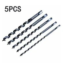 

5Pcs 6-14mm Long Auger Drill Bit Set Twist Drill Bits Woodworking Hole Saw Hex Shank Spiral Drilling Tools