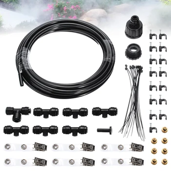 

1 Set 6m Portable Polyethylene 7 Nozzles Sprinkler Misting Cooling System Outdoor Watering Colling System