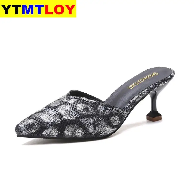 

Patent Leather Pointed Toe Women Sandals Summer Hollow Female High Heels Sandals Stiletto Heel Gladiator Snake pattern Thin Heel