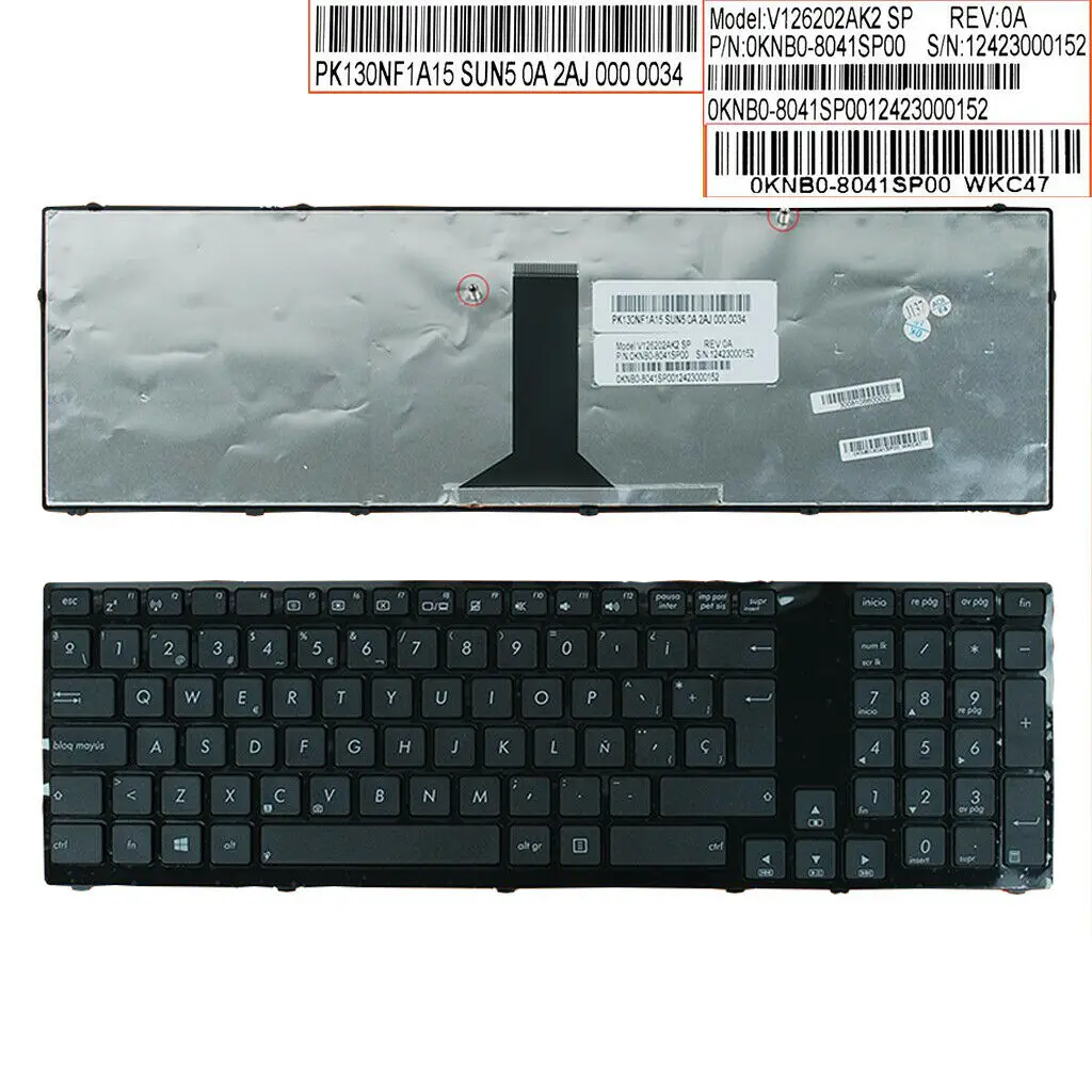 Клавиатура для ноутбука Asus K93 K93SM K93SV K95 K95VB K95VJ K95VM черный Испанский SP