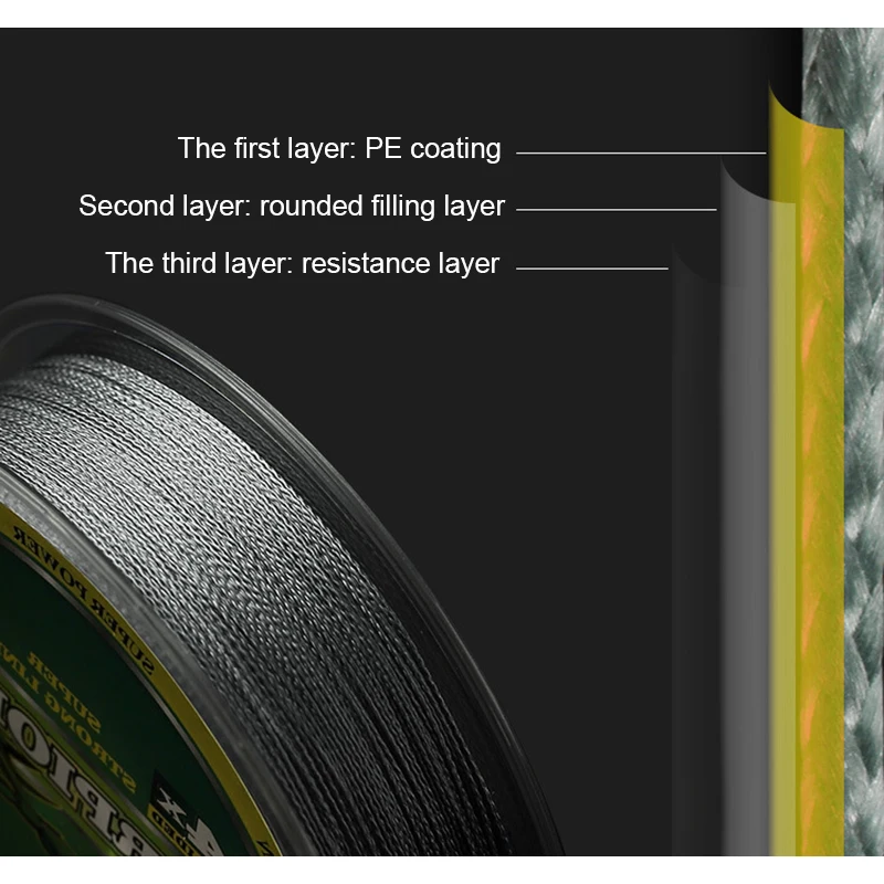PE Fishing Line 100M 4/8 Strands Wire Braided Anti-bite Sea water