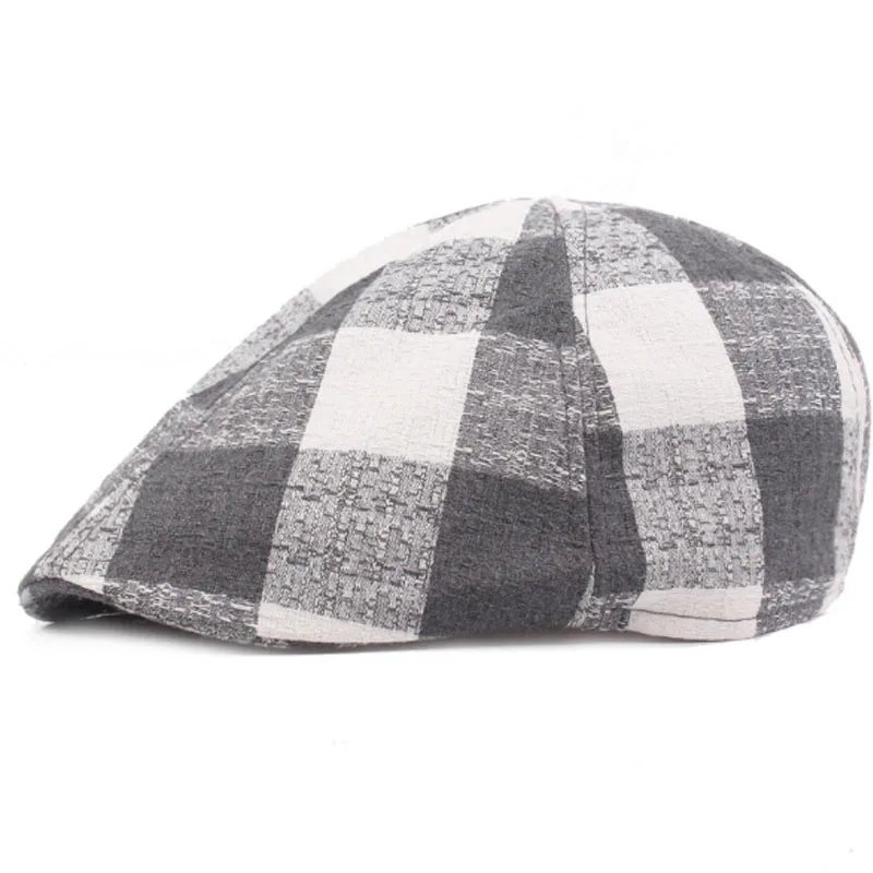 Винтажные клетчатые береты кепки для мужчин и женщин козырек Gorras Planas плоские кепки-береты головные уборы
