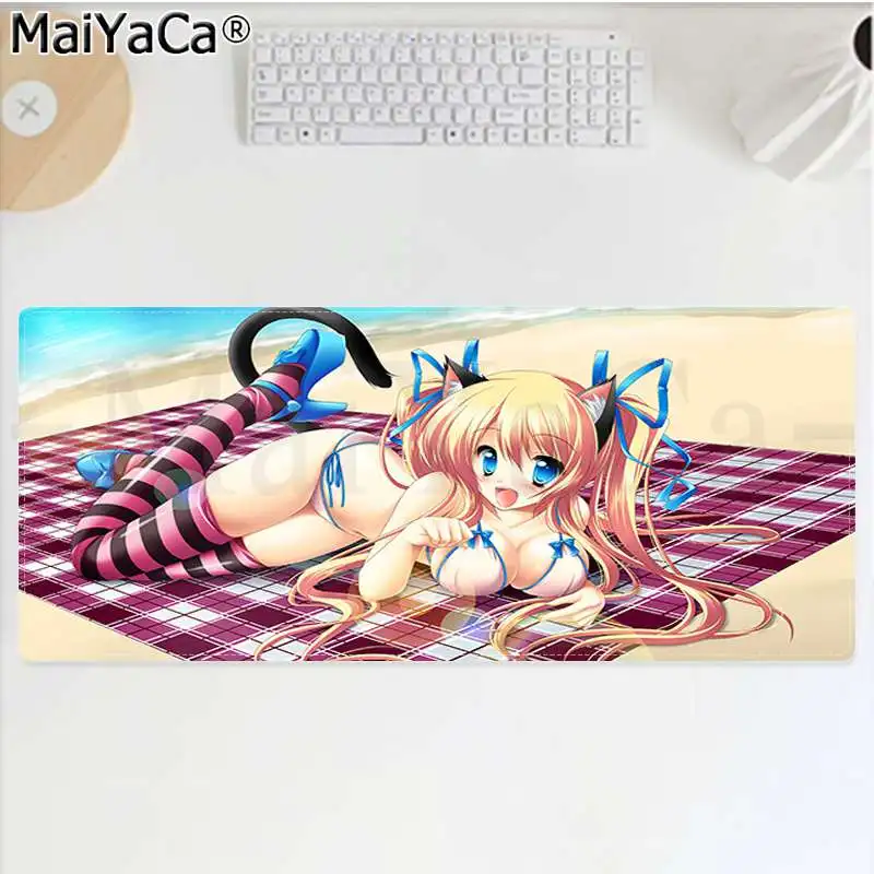 MaiYaCa дизайн Сексуальная аниме-девушка Блокировка края коврик для мыши игры резиновый ПК компьютерный игровой коврик для мыши
