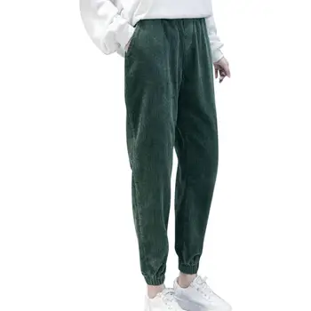 

Womens Autumn And Winter Corduroy Jeggings High Waist Loose Pocket Harem Pants 2020 Spring New Fashion Casual Trousers H1