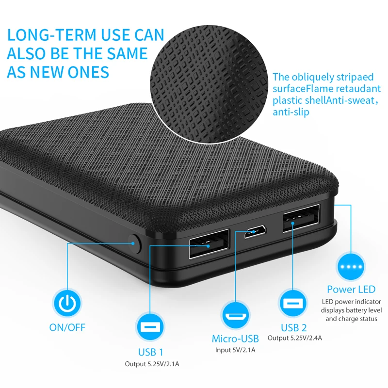 Coolreall, 10000 мА/ч, внешний аккумулятор, двойной USB, быстрая зарядка, мобильный телефон, Внешнее зарядное устройство, внешний аккумулятор для iphone, xiaomi