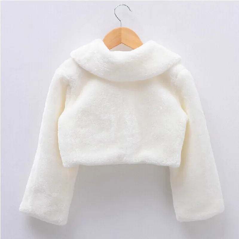 Baby Girls Wedding Fur Bolero Jacket Cloak Cape Kids Clothes
