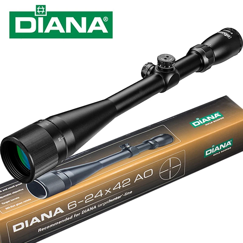 Тактический прицел DIANA 6 24x42 AO оптический с мил ДОТ для винтовки охоты|Оптические