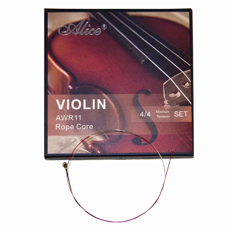 

High quality Alice Violin Strings AWR11 Rope Core Formulated for excellence 4/4 Meddium Tension set New