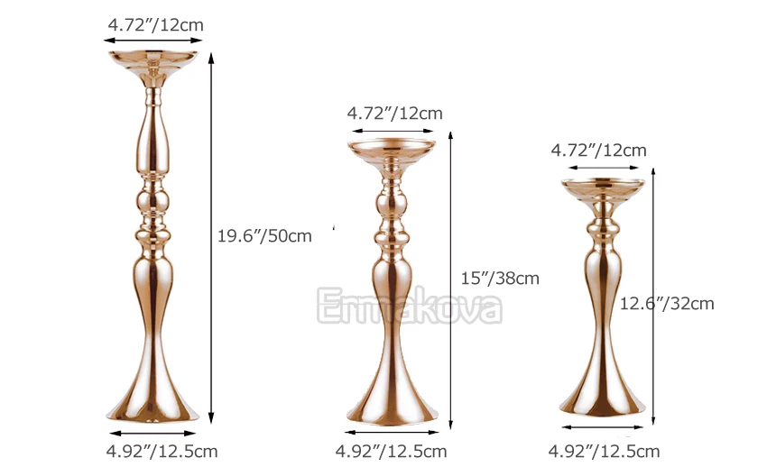 ERMAKOVA золотые металлические подсвечники, подставка, цветы, ваза-подсвечник, Центральные элементы, как дорожные подсвечники