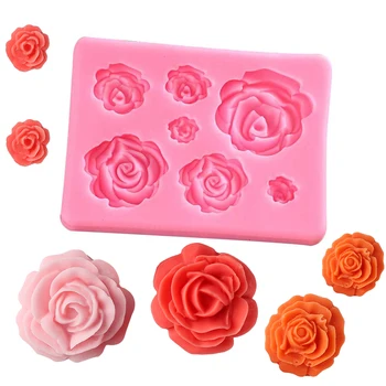 

3D Silicone Mold Cake Decorating Tools Rose Flowers Mould For Soap Candy Chocolate Ice Tray Cake Mold Decorating Tools-30