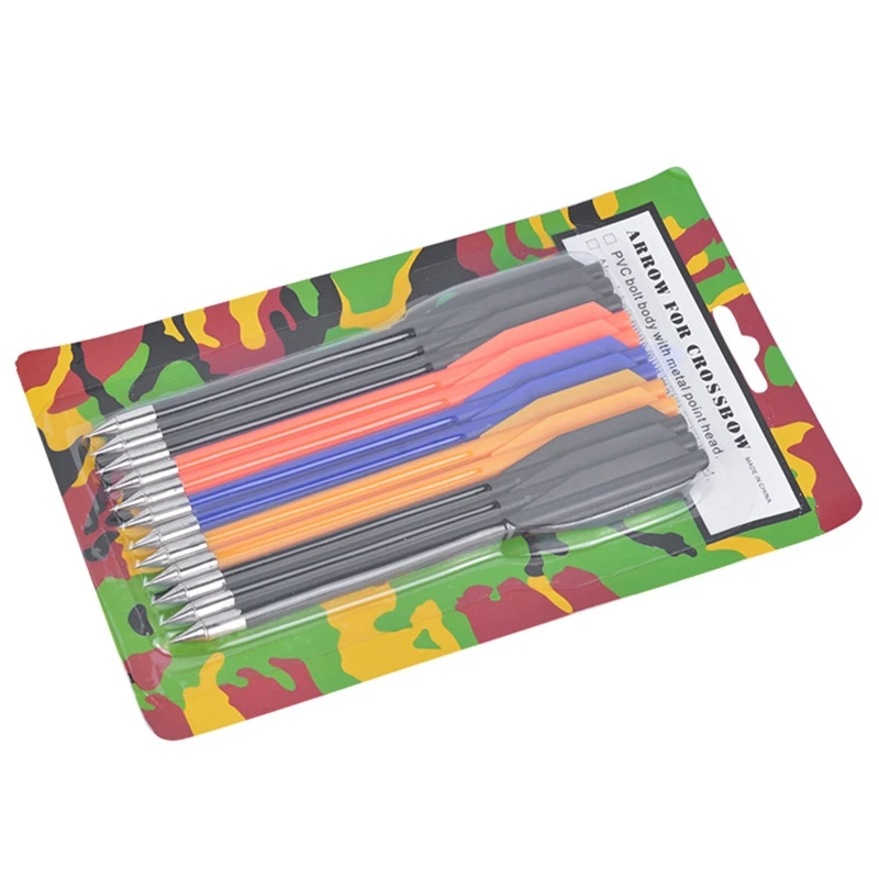 12Pcs frecce da caccia tattiche 6.3In plastica militare balestra caccia piccoli bulloni Mix colore freccia accessori tiro con l'arco - immagine 3