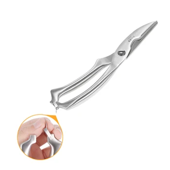 

New Stainless Steel Kitchen Poultry Chicken Bone scissor Cutter Cook Gadget shear Fish Duck cut Kitchen Scissors with Safety Loc