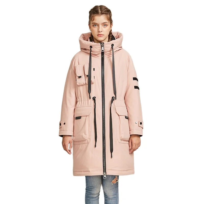 New Women's Duck Down Jacket Quilted Coat Parka Long Ladies Outwear With Hood Brand Cotton Fluff Puffer Female ClothesAA1906302 | Женская