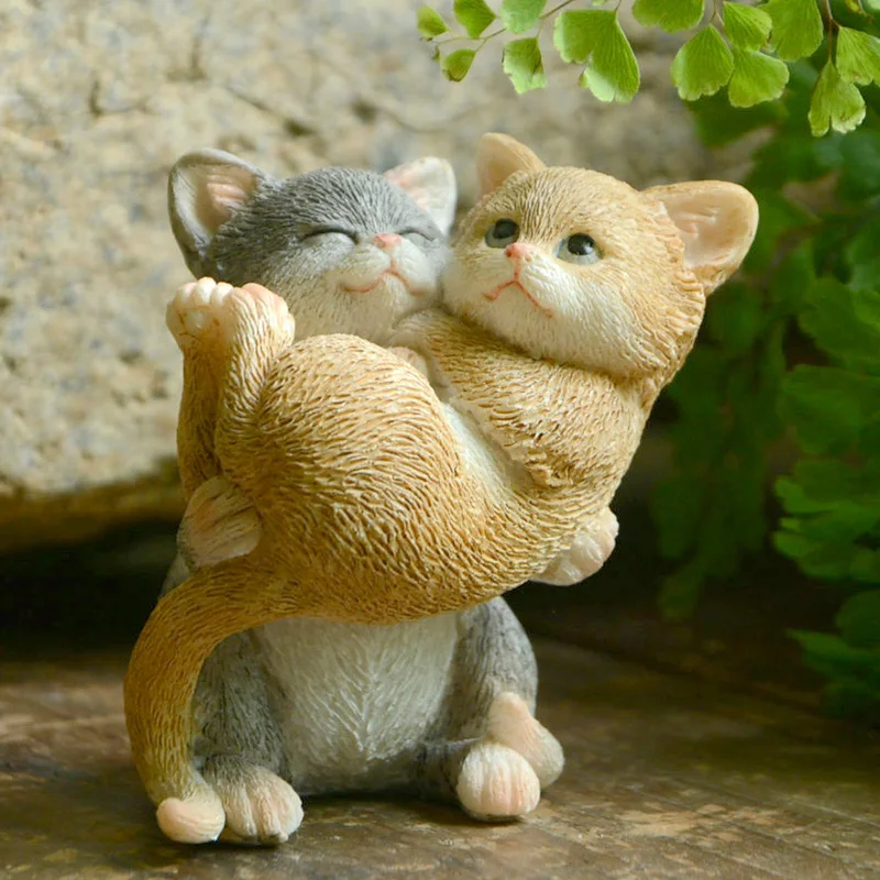 

Everyday Collection Modern Home Decor Originality Ceramic Cat Figurine Ornaments Micro Landscape Garden Desk Decoration
