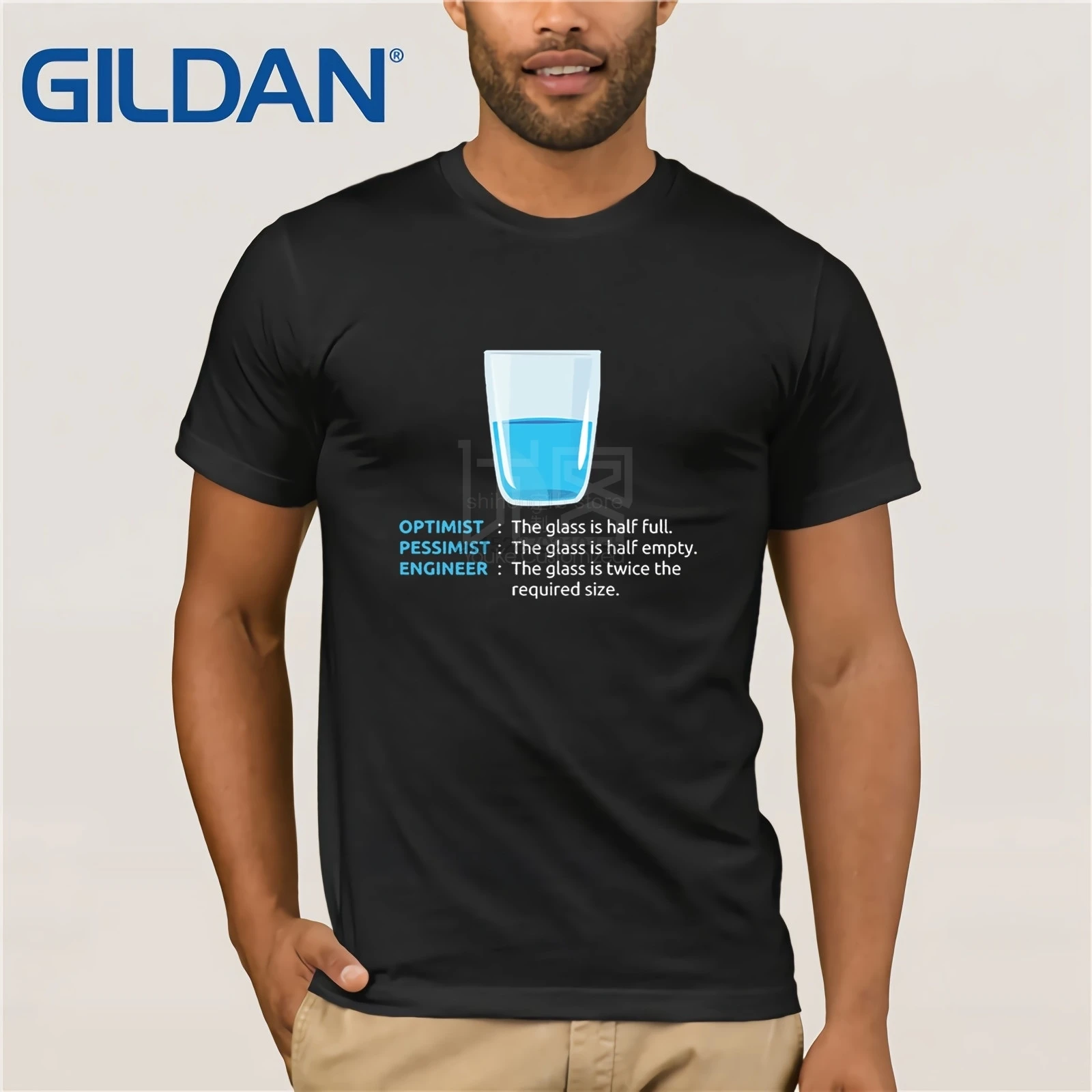Tops Optimist Pessimist Engineer Funny Mechanic T-Shirt Tshirt Mensfit Short-Sleeve T Shirt | Мужская одежда