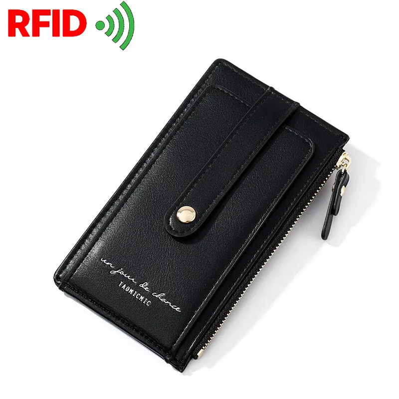 Новые поступления RFID Противоугонная щетка держатель для карт s кожаный бумажник для карт большая емкость отделение на молнии кошелек держатель для кредитных карт