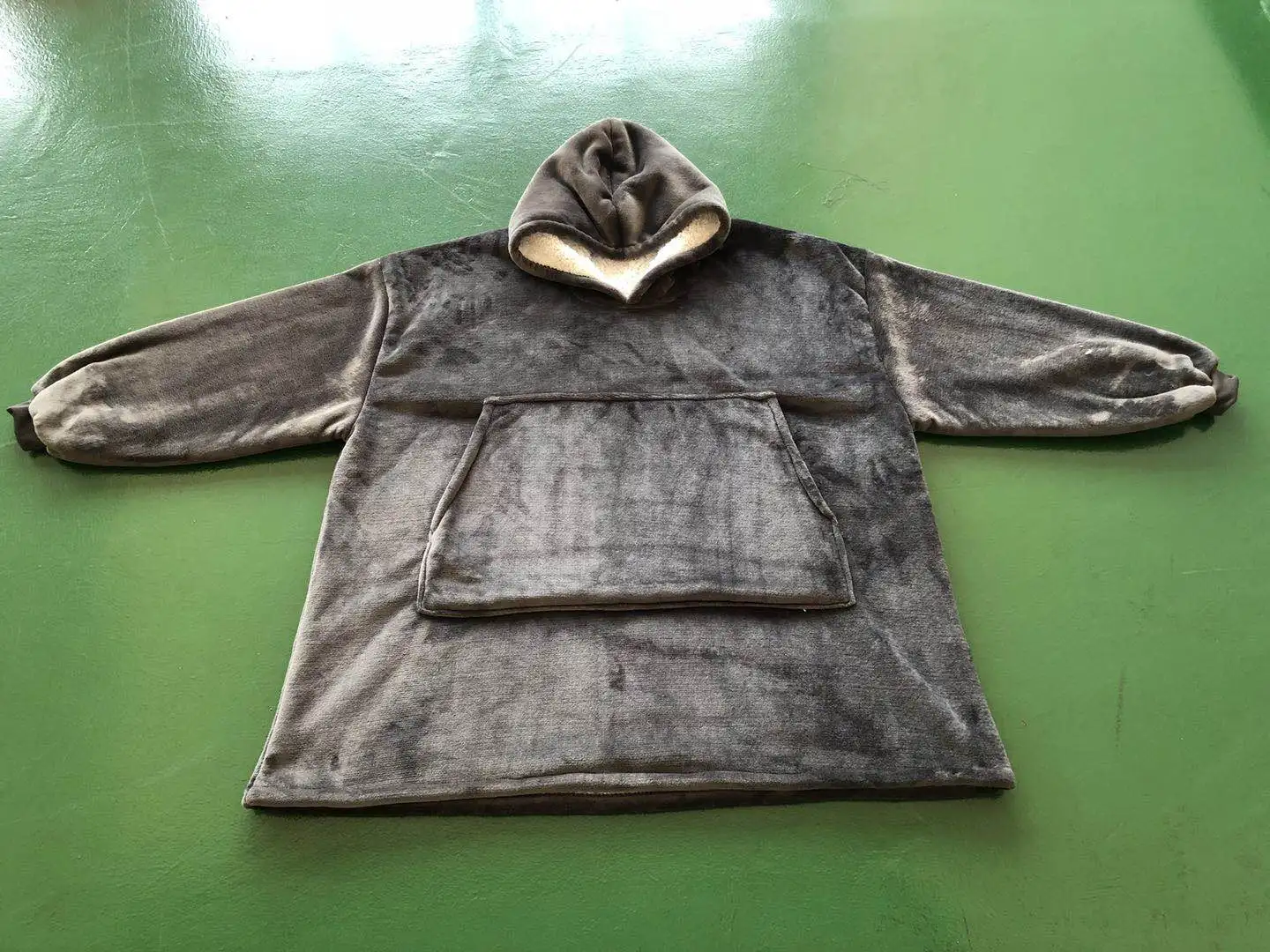 Gray Зимнее теплое одеяло с капюшоном - Color: Gray