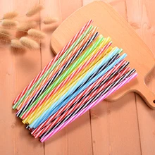 25 шт красочные многоразовые пластиковые соломинки для питья 23 см длинные прямые соломинки Коктейльные Milktea соломенная домашняя панель для свадьбы