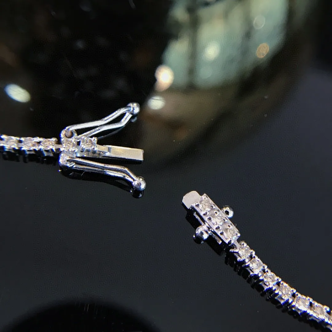 18K Solid Dianond Bracelet 3 carats White Real Gold Jewelry(AU750) Women Diamond South African Diamonds Wedding Gift For Lady