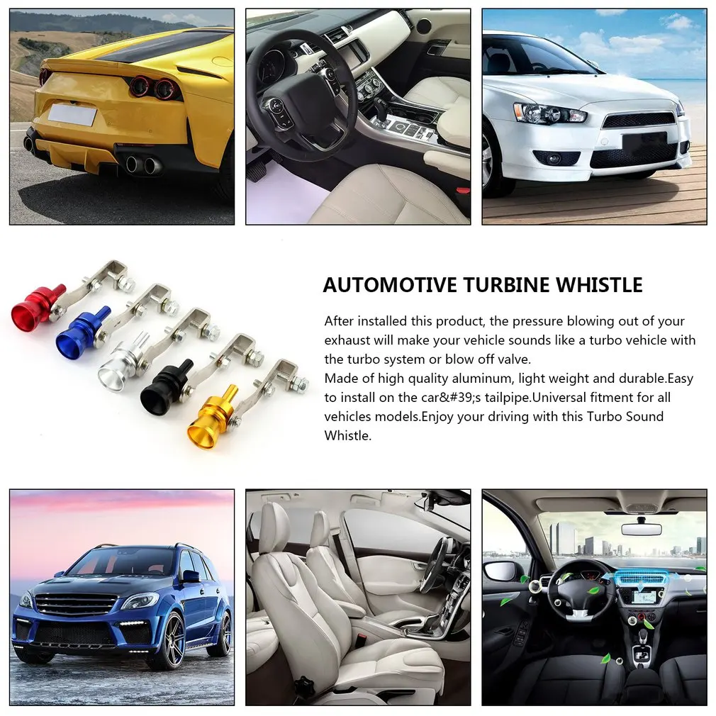 1PC General Motors Tuning Gear Turbo Muffler Whistle Exhaust Sound Motorcycle Sound Simulator Car Decoration automobile turbine whistle