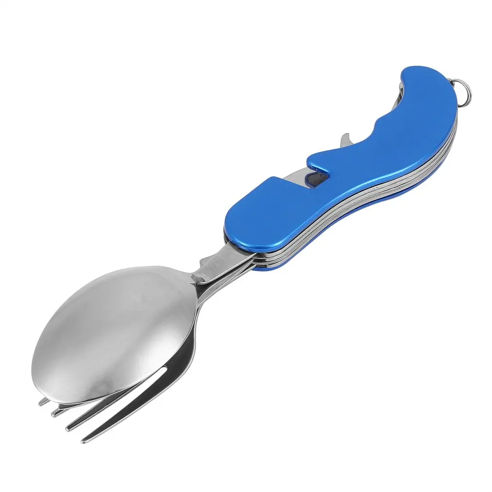 

Outdoor Camping Portable Fork Knife Tableware Tools ,Stainless Steel 3 In1 Multi-Function Folding Fork Knife Travel Sets
