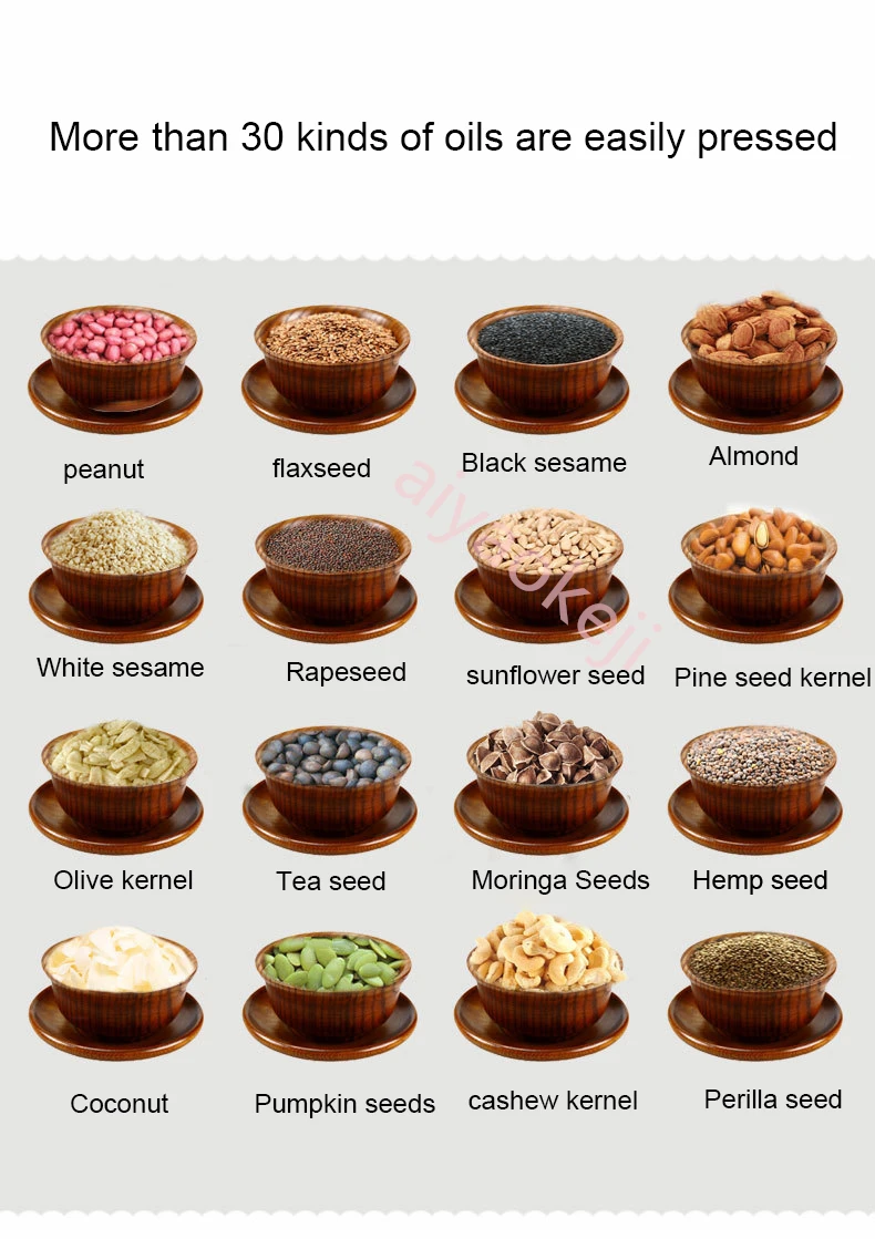 Automatic Oil Press Household Flax Seed Peanut Almond Oil Extraction Machine Sesame Sunflower Seeds Oil Extractor