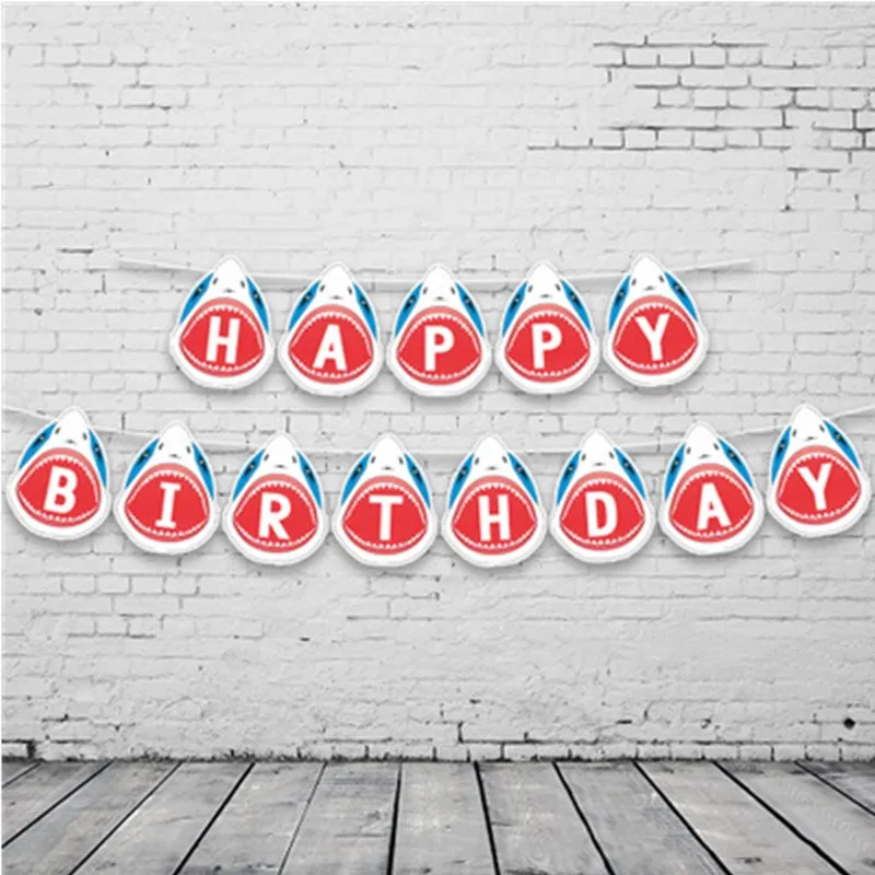 Множественные стили Акула вечерние декор с днем рождения баннер гирлянда торт